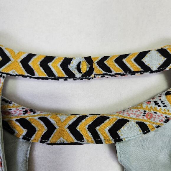 Free People Tegan Border Boho Mini Dress Floral Tunic Flowy Fairy Pockets Blue 4 - Picture 13 of 16